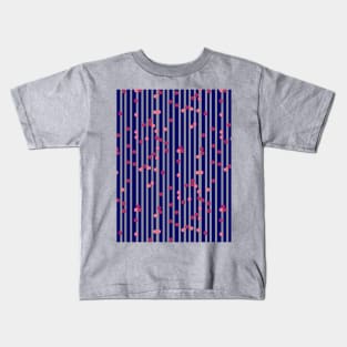 Stripes, Dots - Blue and Grey Kids T-Shirt